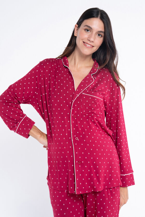 Ohma! Pacote de pijama estampado com gravata vermelho