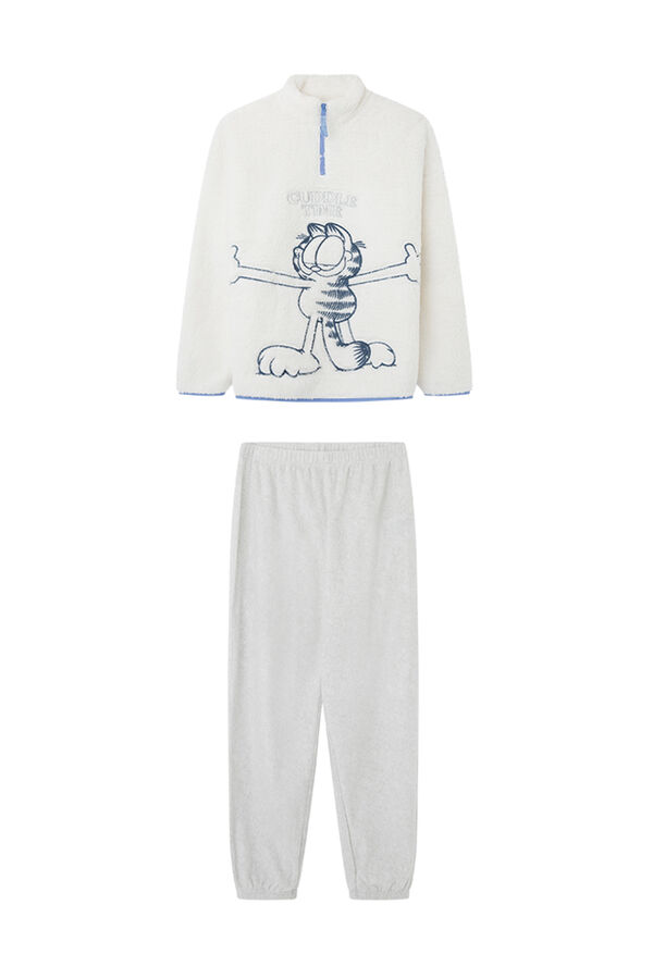 Women'secret Pijama polar Garfield blanco marfil