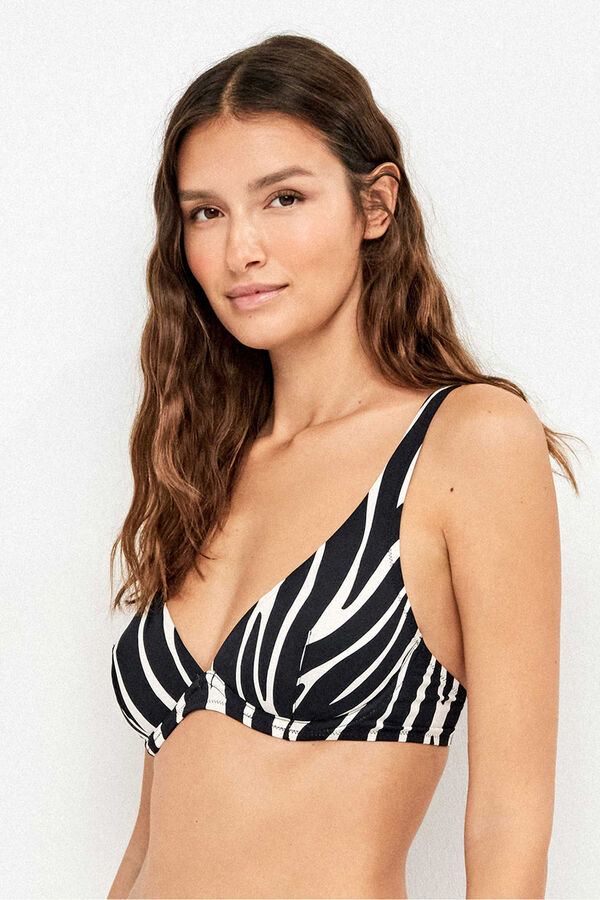 Gisela Top bikini capacidad sin foam animal print blanco