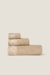 Textura Toalla rizo bordado beige