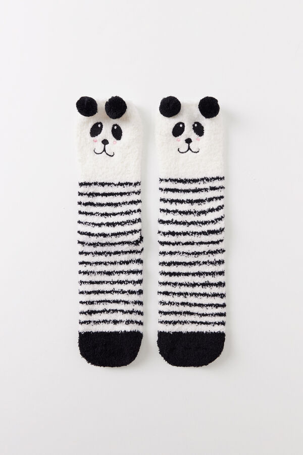 Women'secret Calcetines pelo oso panda  blanco