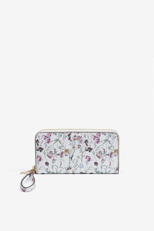Vilanova Monedero con Estampado Floral blanco