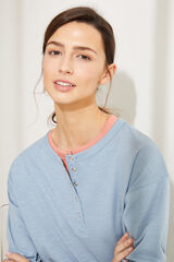 Womensecret T-shirt padeira manga comprida algodão azul azul