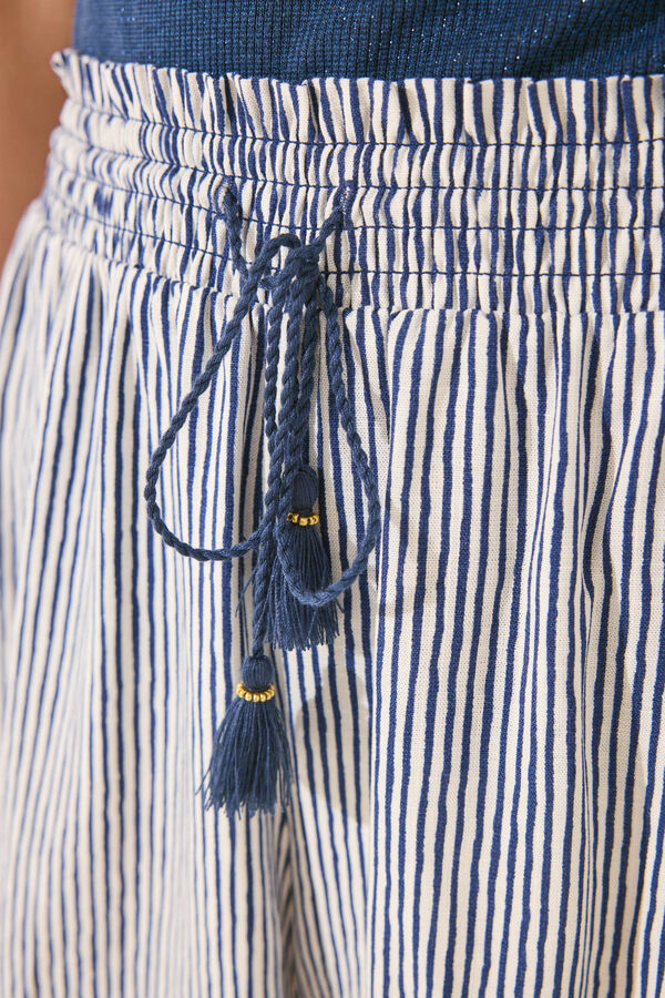 Women'secret Calça estampado riscas com bordas azul