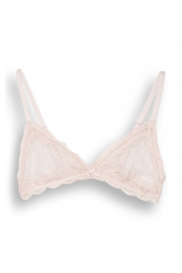 Women'secret Suti&atilde; triangular de renda rosa NATURAL rosa