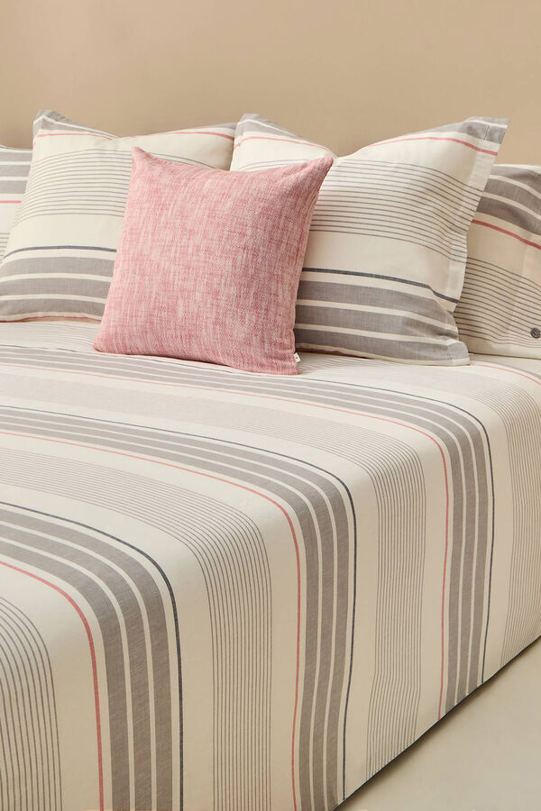 Textura Capa nórdica algodão riscas cinzento