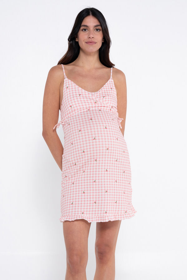 Ohma! Camis&oacute;n lactancia estampado vichy blanco