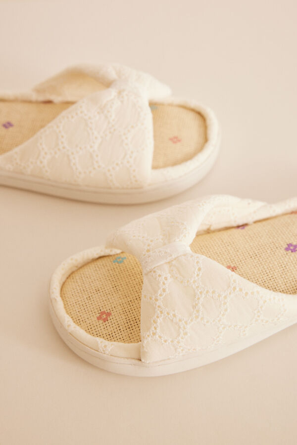 Women'secret T&ecirc;nis casa bordado branco cinzento