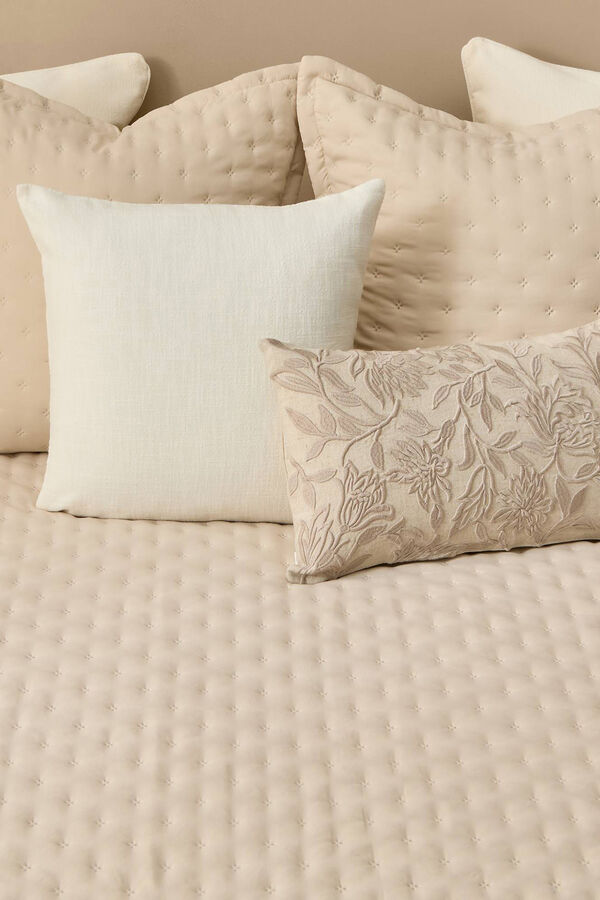 Textura Edred&oacute;n liso reversible beige