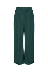 Pieces Calças de perna larga e fluidas. Cintura elástica. verde