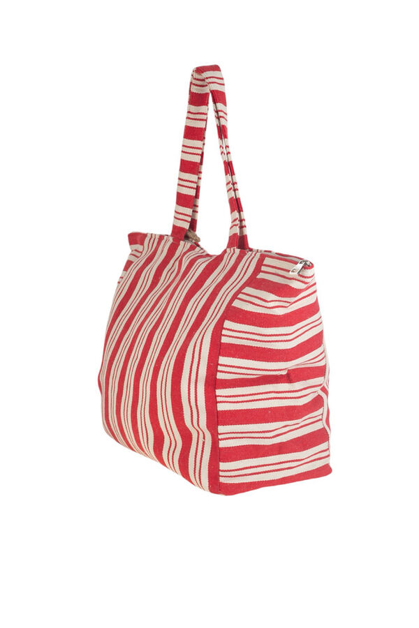 Kbas Bolsa de praia de lona riscas estampado