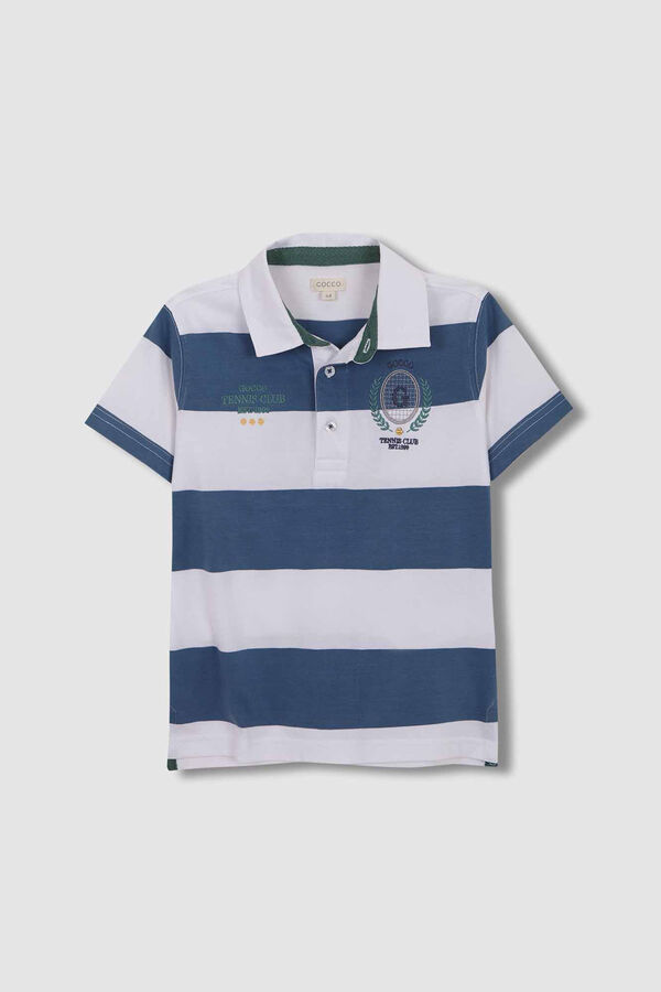Gocco Polo rayas bordado tennis azul claro azul