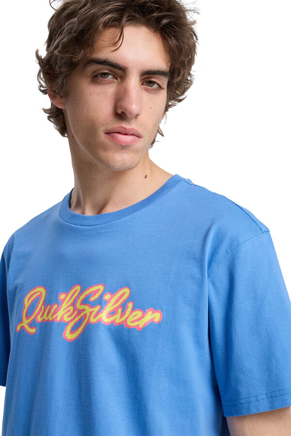 Quiksilver T-shirt manga curta logo retro azul