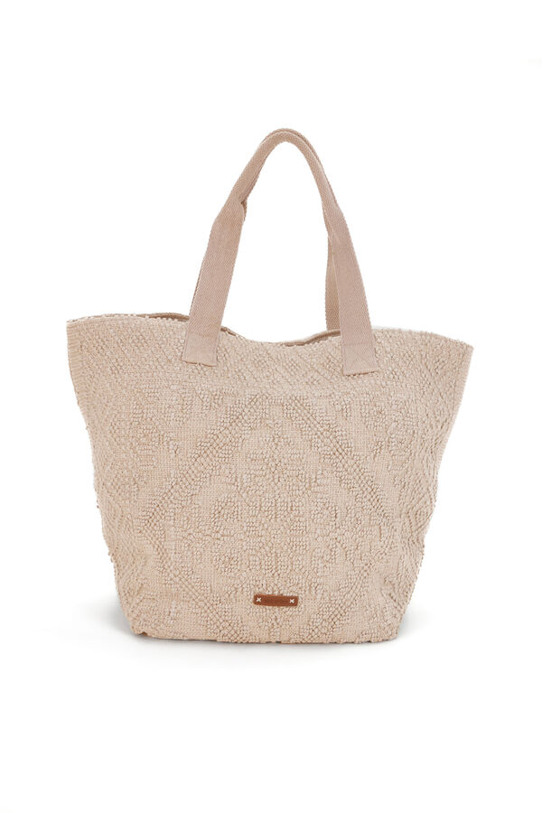 Abbacino Bolsa de praia grande azul Oceans Diary bege