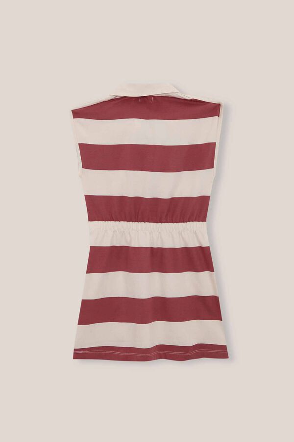 Gocco Vestido polo de rayas rosa burdeos