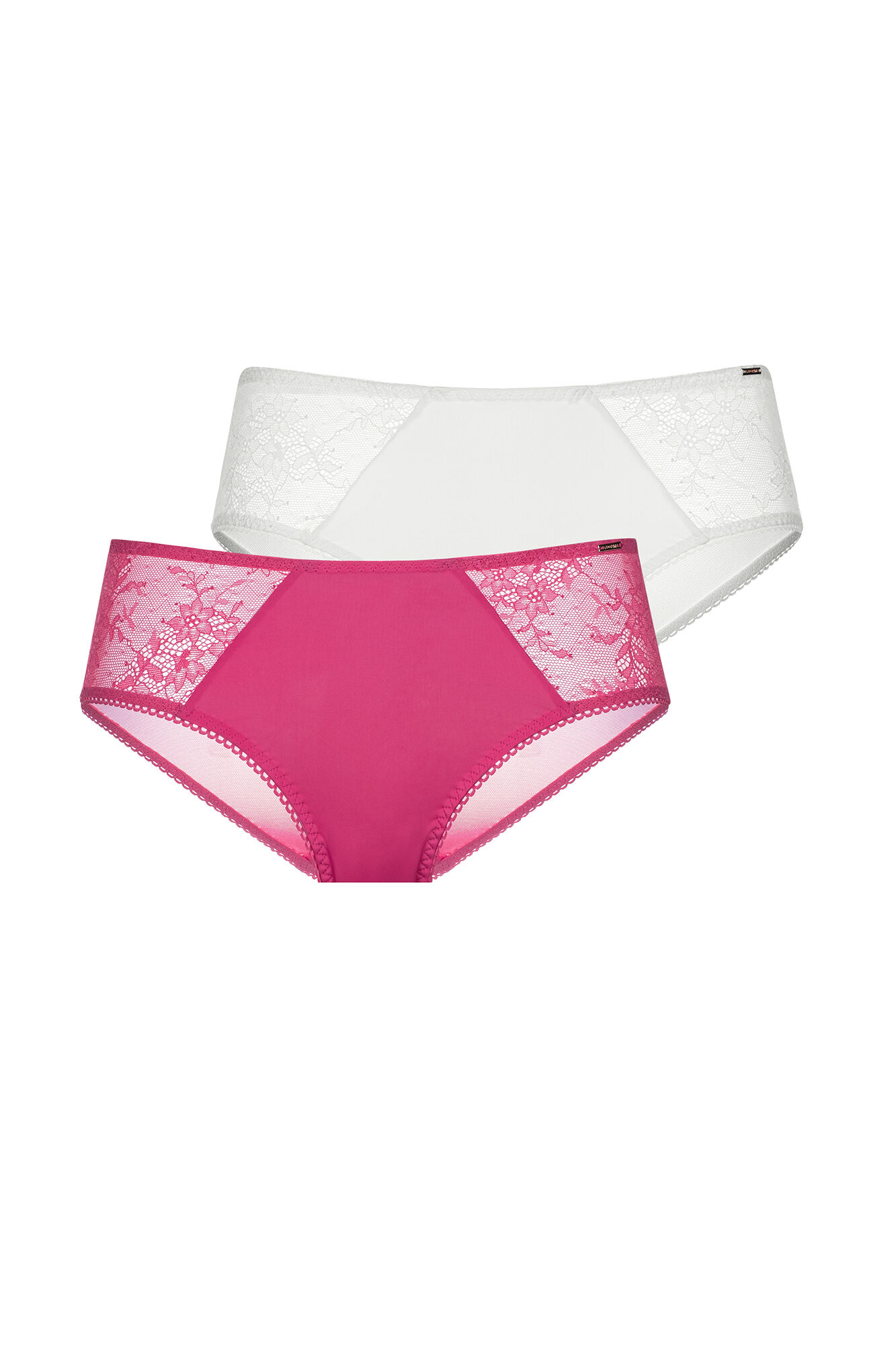 Dorina Pack de 2 cuecas hipster de renda rosa e nude