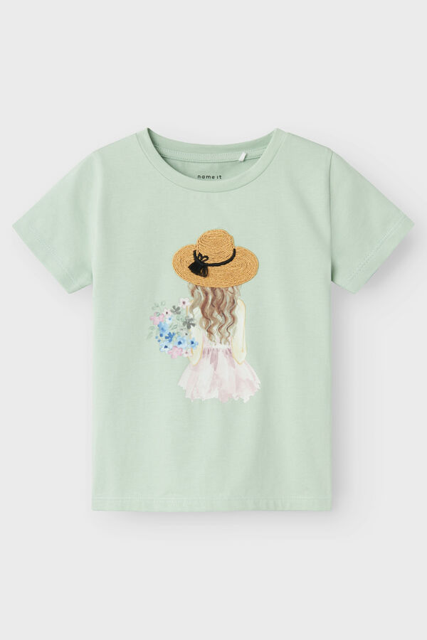 Name it Camiseta niña detalles 3D verde