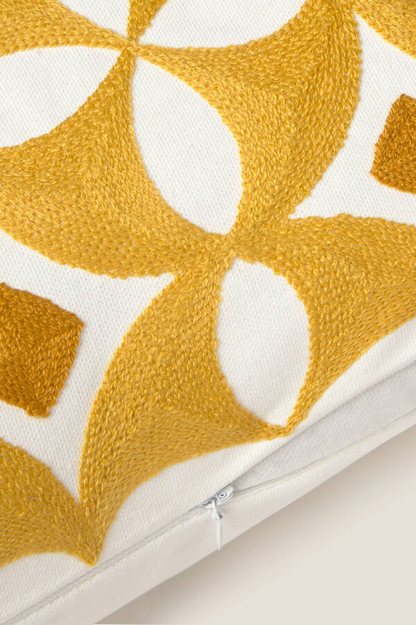 Textura Funda coj&iacute;n bordada amarillo
