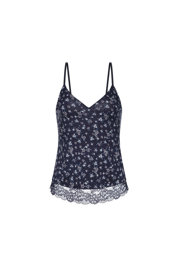 Dorina Camisola detalles encaje azul