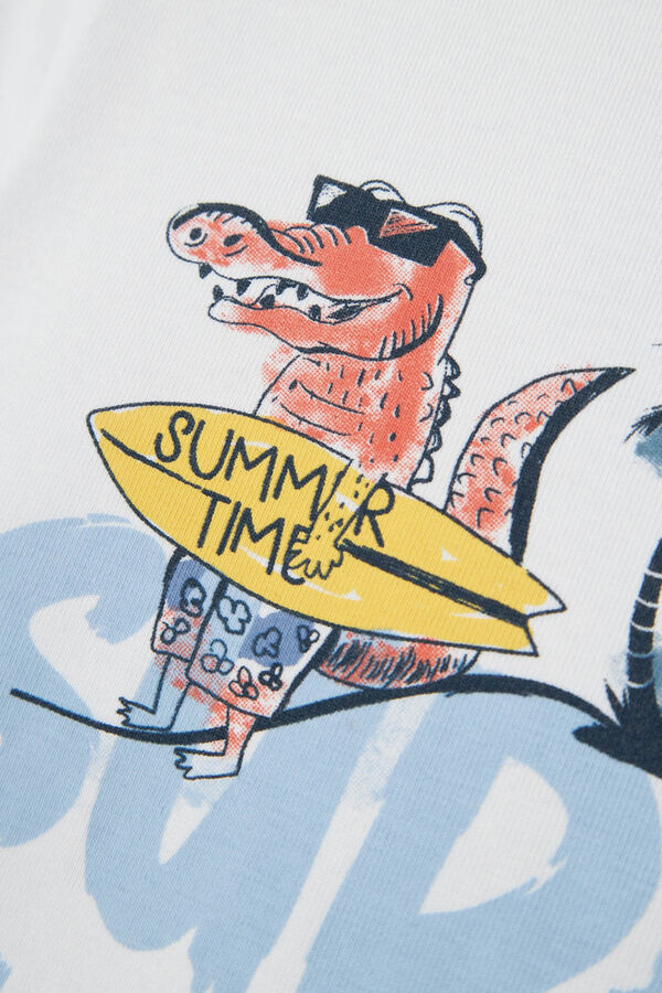 Name it T-shirt menino motivo surfista branco