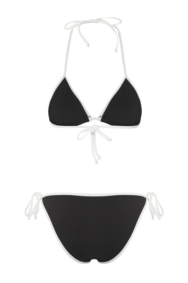 Trendyol Conjunto de biqu&iacute;ni triangular B&W preto