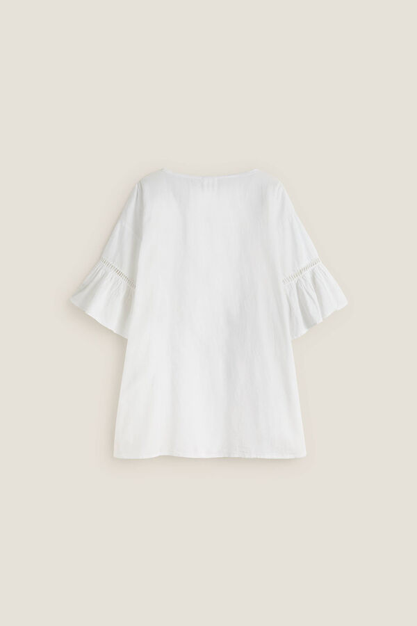 Textura T&Uacute;NICA ALGOD&Oacute;N BORDADA branco