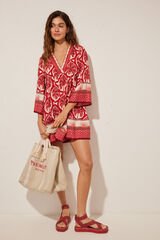 Women'secret T&uacute;nica corta tropical roja estampado