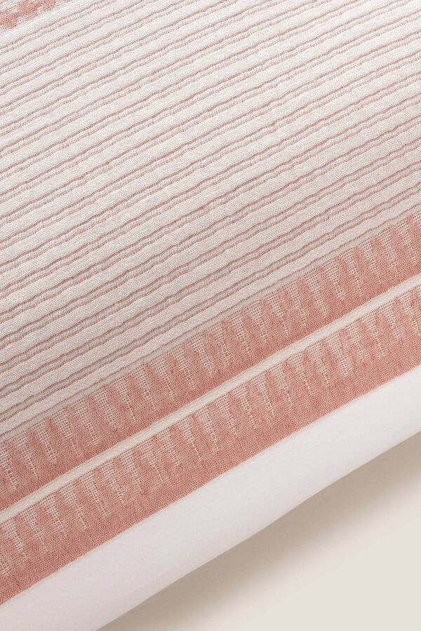 Textura Funda coj&iacute;n rayas algod&oacute;n percal 55x55cm. coral