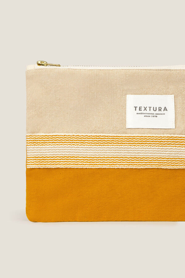 Textura Neceser de algodón bicolor estampado