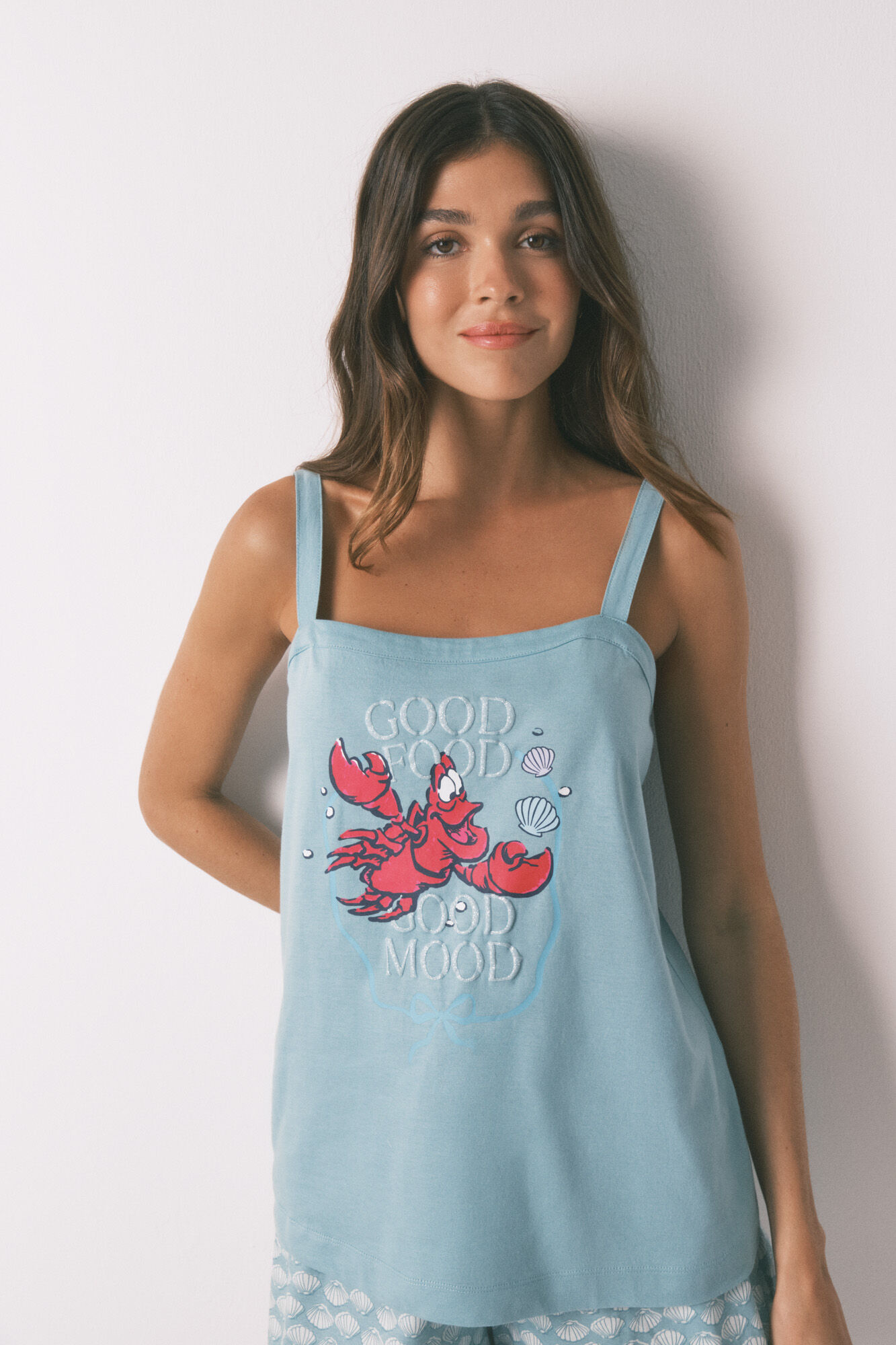 Women'secret Pijama corto 100% algod&oacute;n Sebasti&aacute;n verde