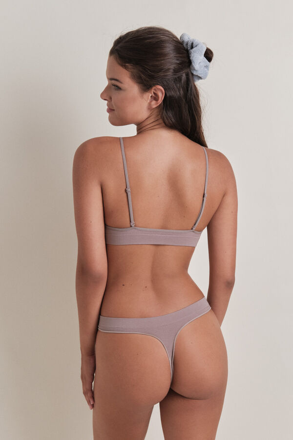 HI&BYE Tanga seamless marr&oacute;n marr&oacute;n