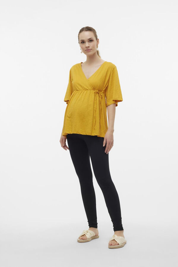 Mamalicious Top de manga curta maternity e amamentação  vermelho