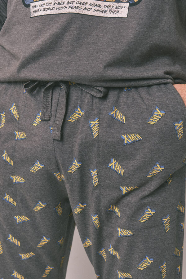 Women'secret Pijama comprido masculino algod&atilde;o X Men cinzento