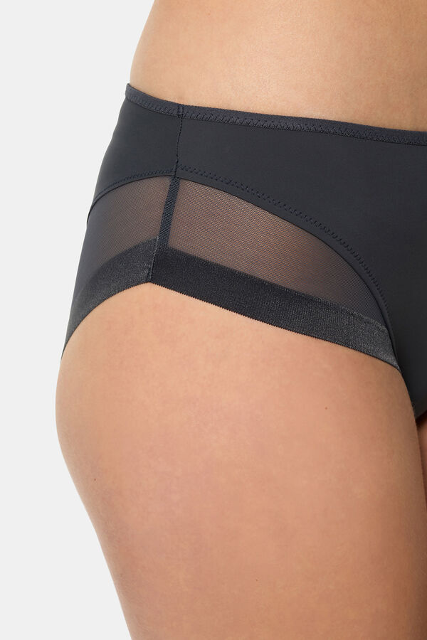 DIM Braga cl&aacute;sica Generous de suave microfibra y detalles en malla gris