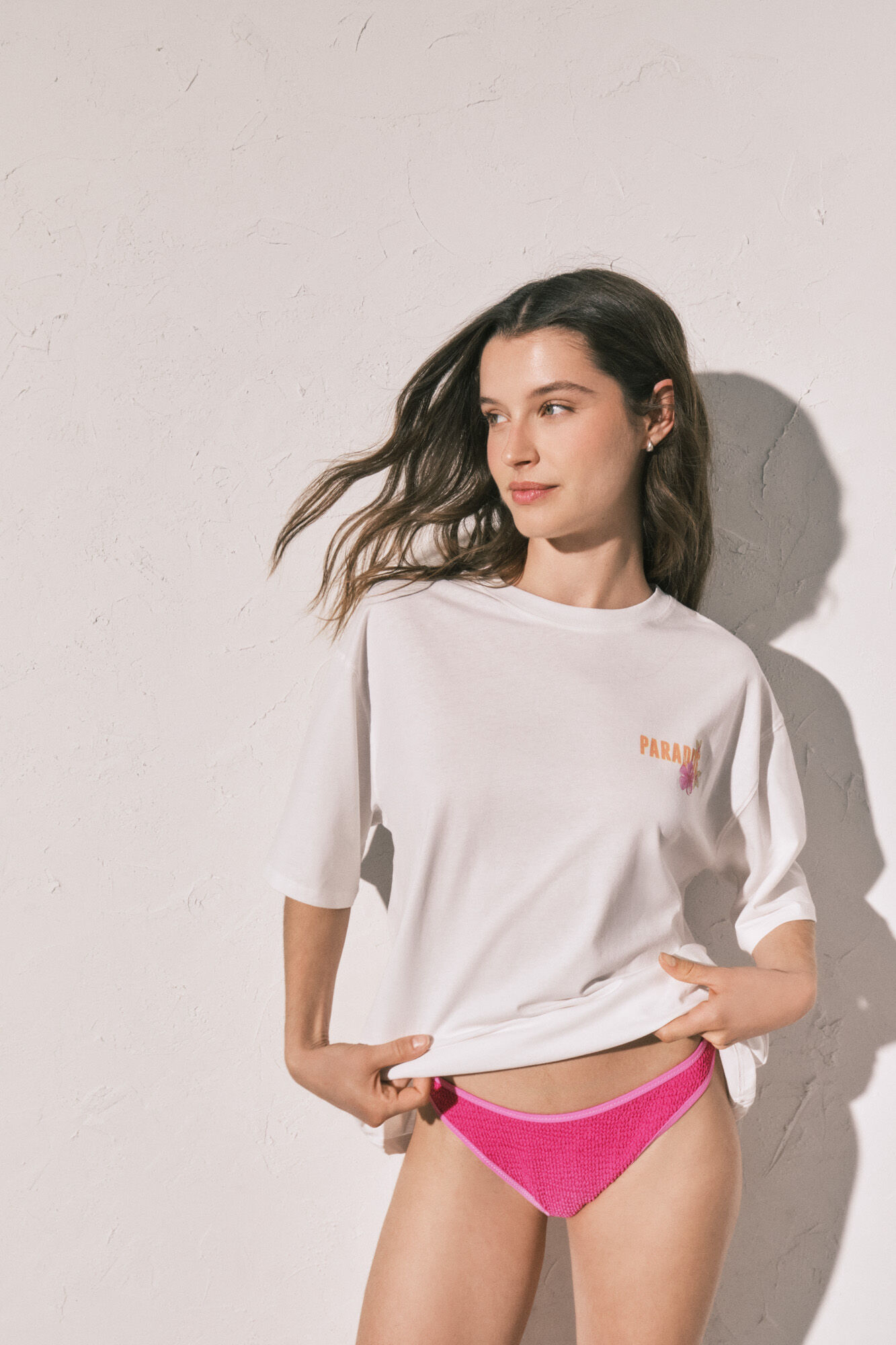 Women'secret T-shirt oversize em algod&atilde;o branca