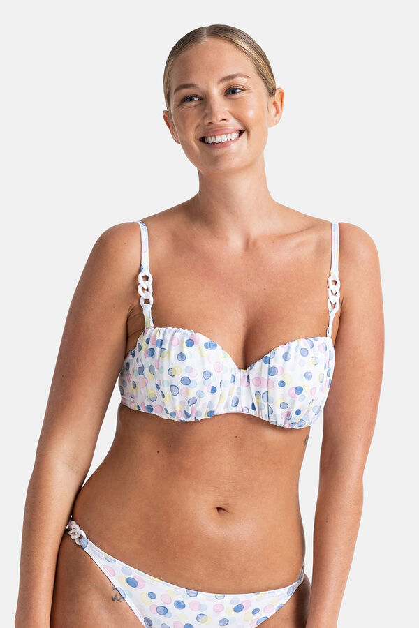 Dorina Bikini estilo bandeau con relleno ligero blanco