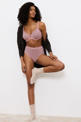 Triumph Braga cl&aacute;sica alta con encaje rosa