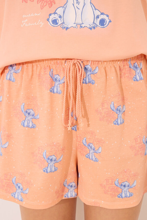 Women'secret Pijama curto laranja com al&ccedil;as Lilo & Stitch vermelho