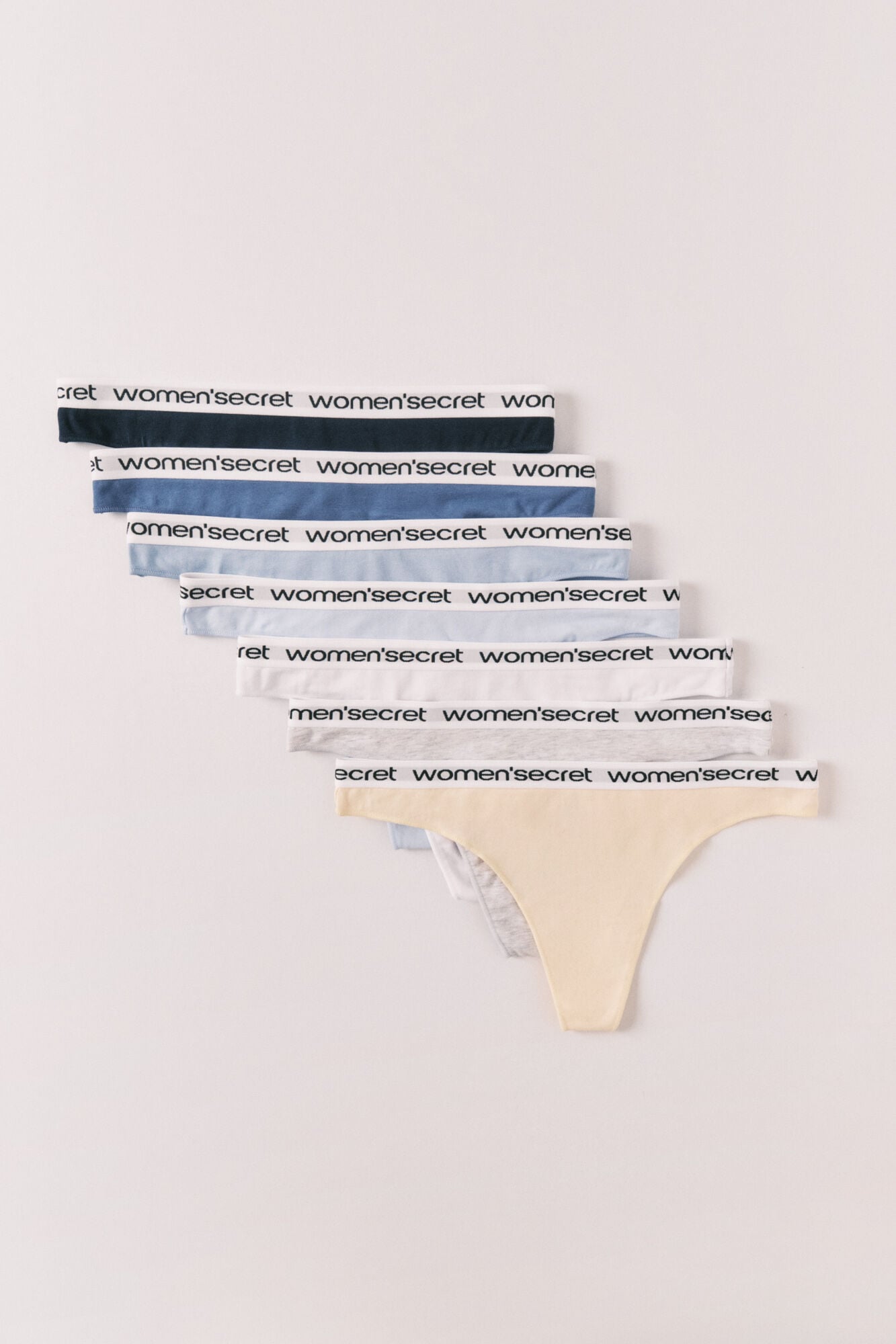 Women'secret Pack 7 tangas em algod&atilde;o lisas logo
