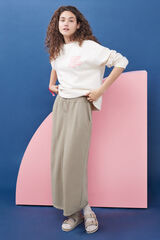 HI&BYE Sweatshirt felpa branca logo manga bege