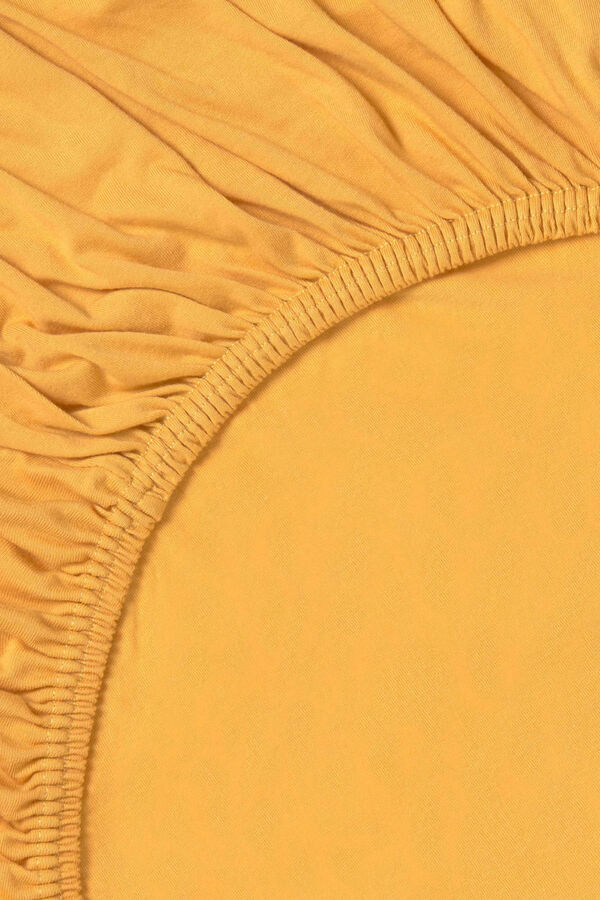Textura Bajera ajustable punto algod&oacute;n . Cama 80-90cm. amarillo