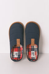 Women'secret Zapatillas casa hombre nylon azul cuadros azul