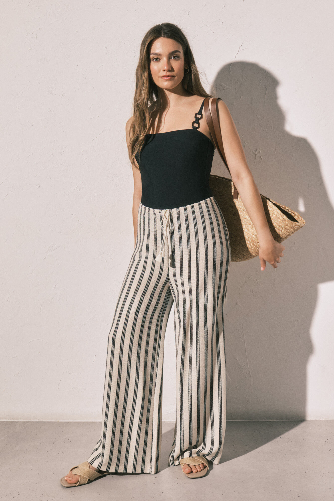 Women'secret Pantal&oacute;n largo estructura rayas