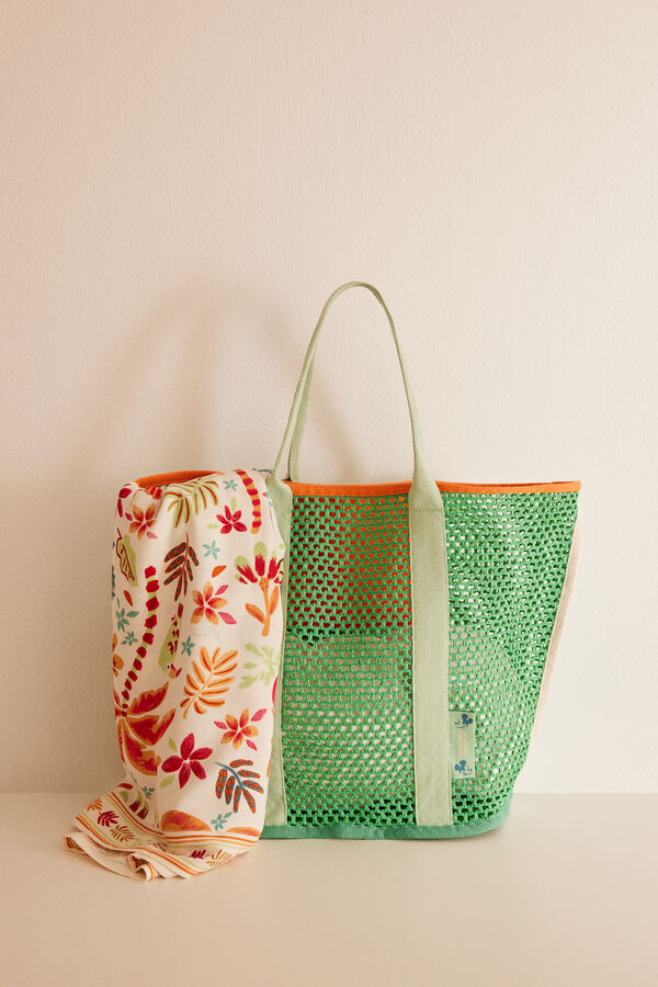 Women'secret Saco grande r&aacute;fia verde verde