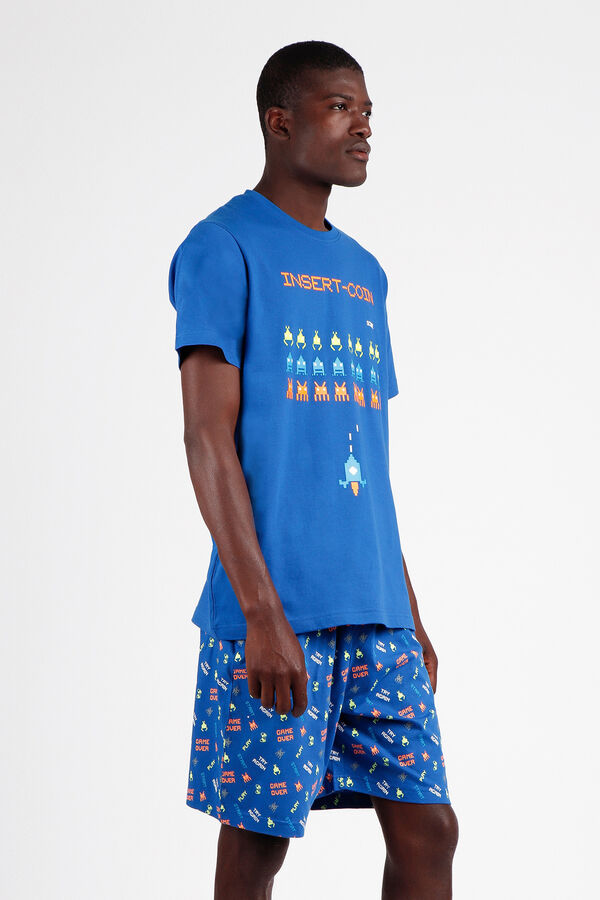 Admas DIVER Pijama manga curta Insert Coin para homem azul