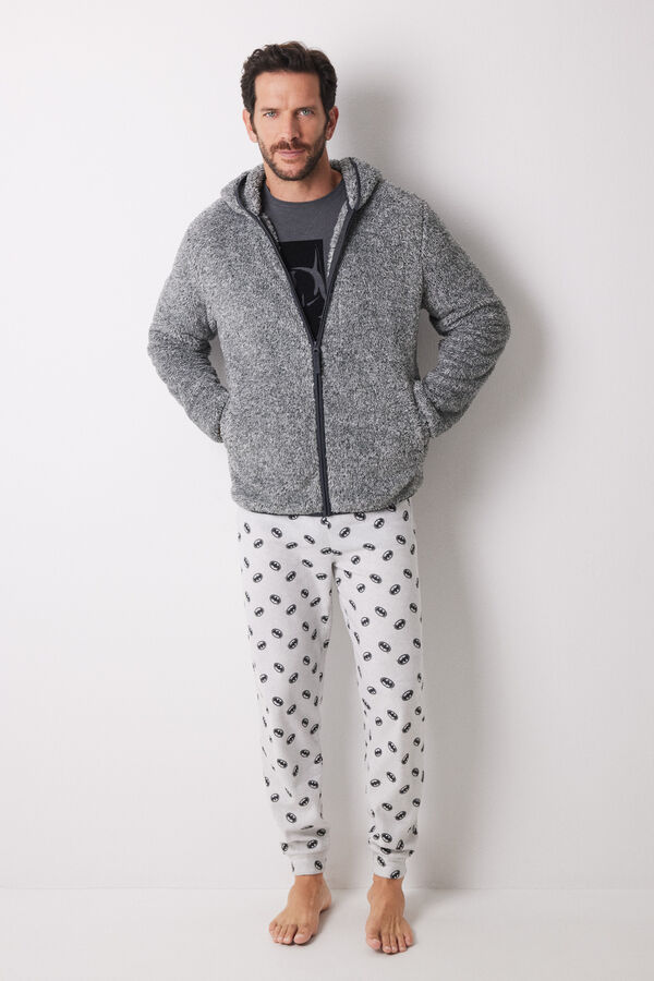 Women'secret Robe curto masculino do Batman cinzento