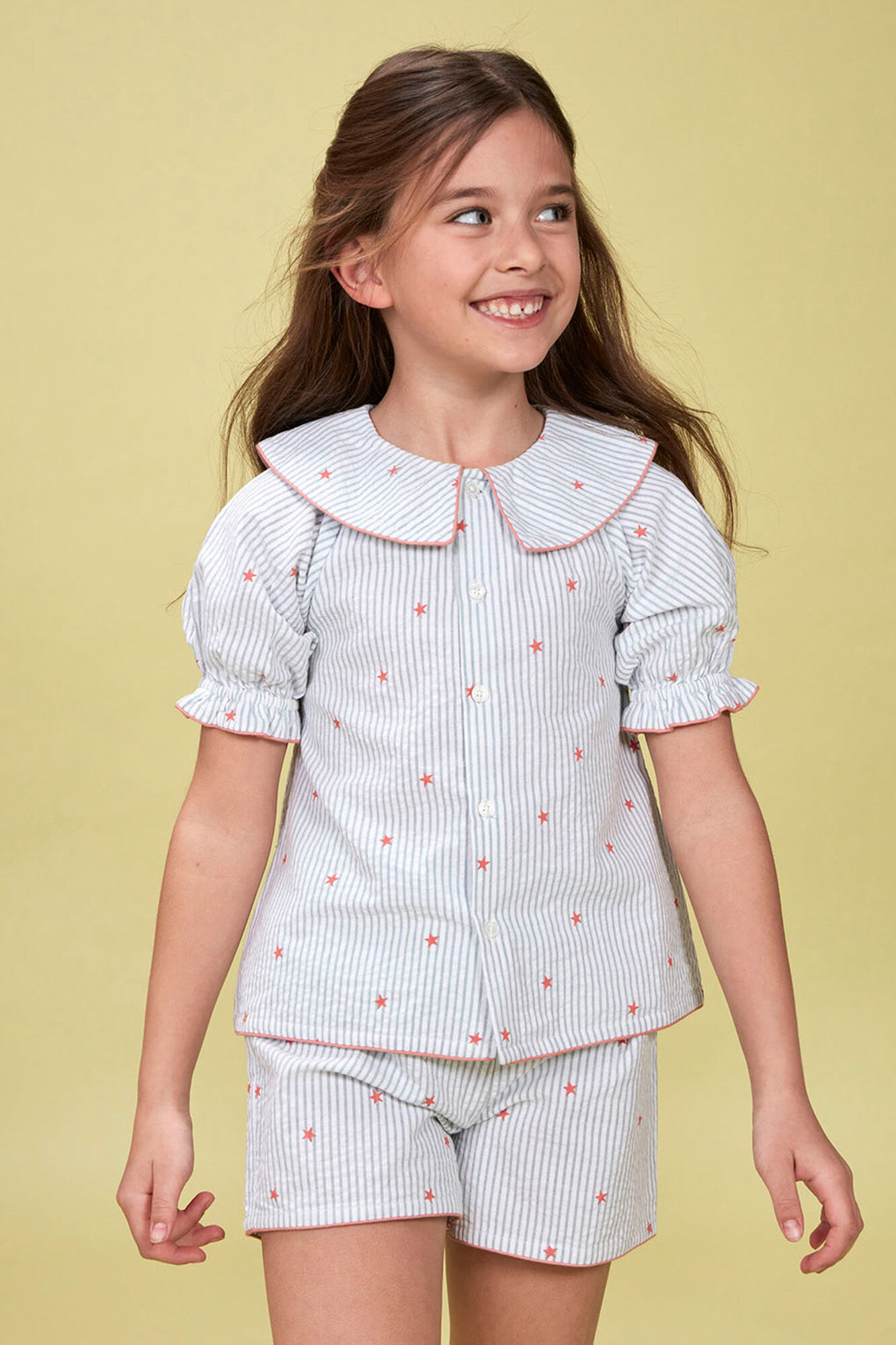 Gocco Pijama rayas con estrellas blanco