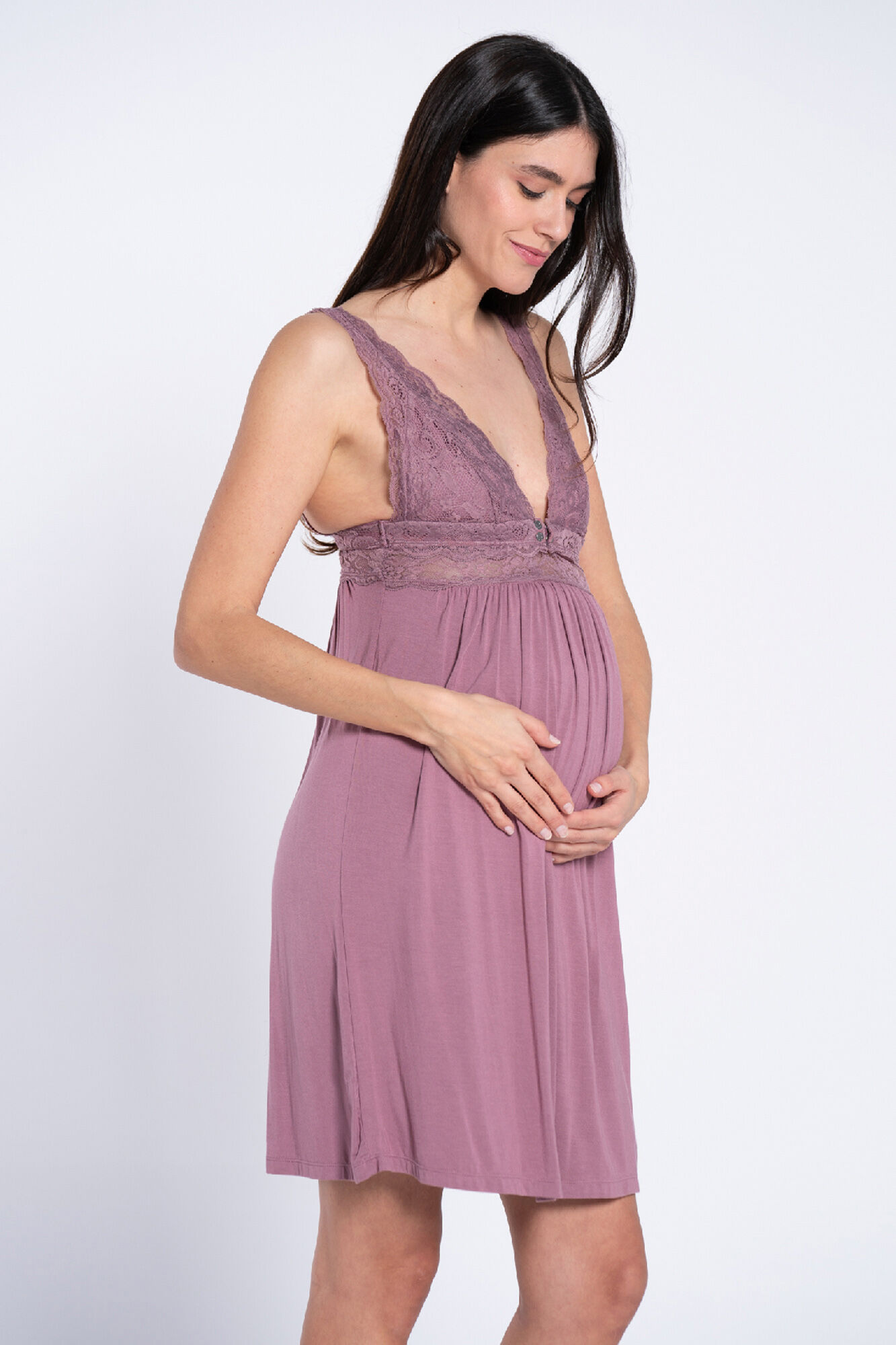 Ohma! Camisa de dormir lingerie com renda
