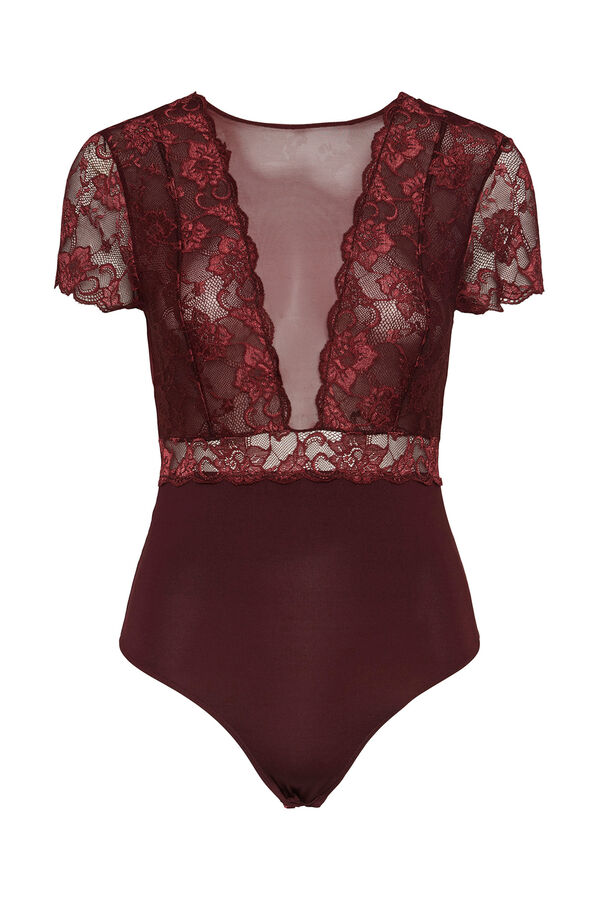 Pieces Body de renda vermelho