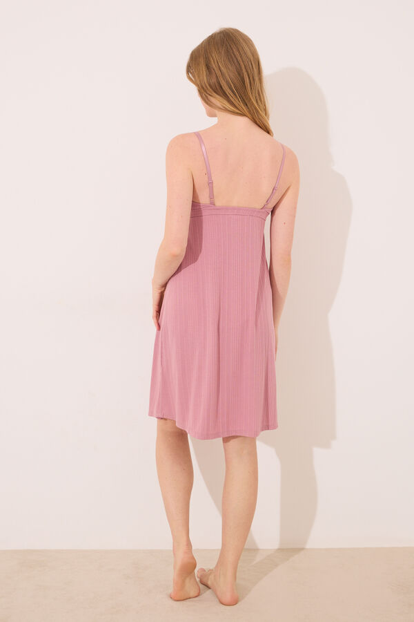 Women'secret Camisa de dormir curta pointelle rosa "maternity" rosa